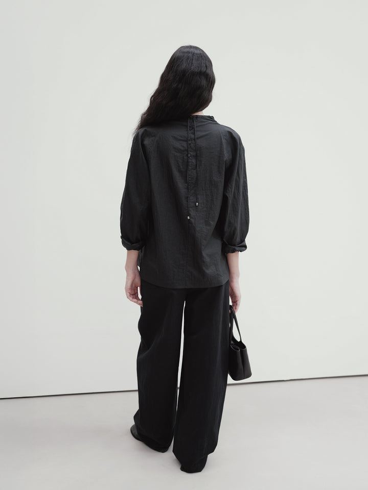 Moia drawstring blouse (black)
