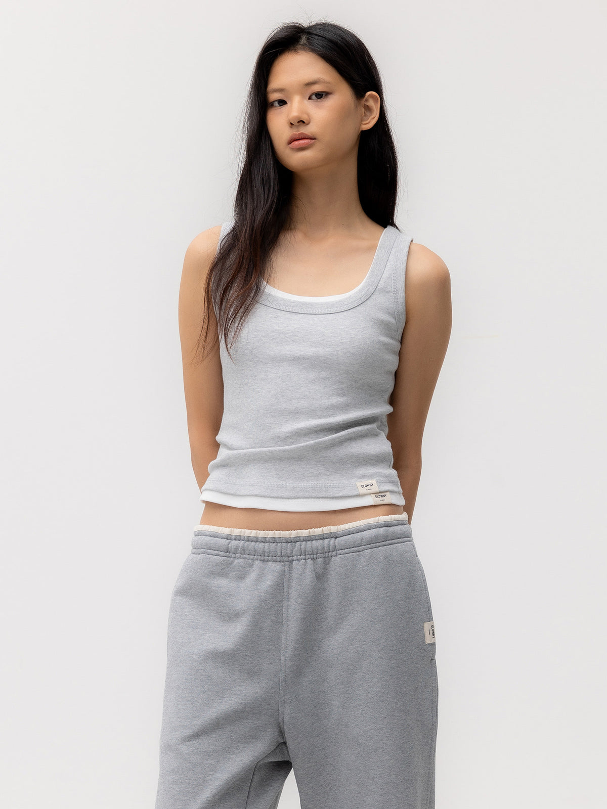 GLOWNY G Classic Scoop Neck Sleeveless (Melange Gray)