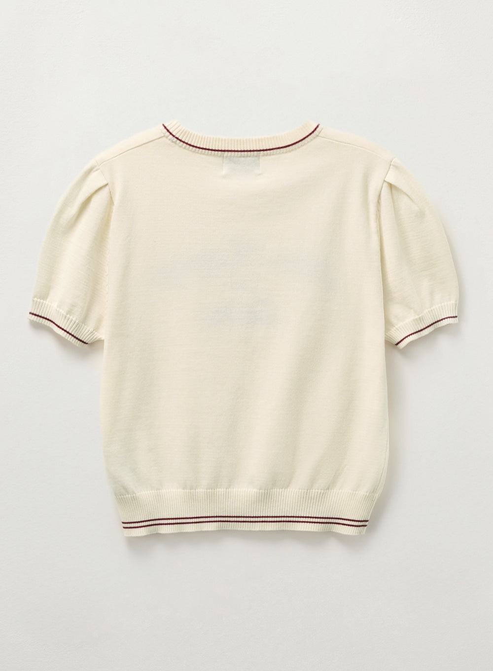 [satur] (W) Bon Voyage Puff Knit - Cream Burgundy