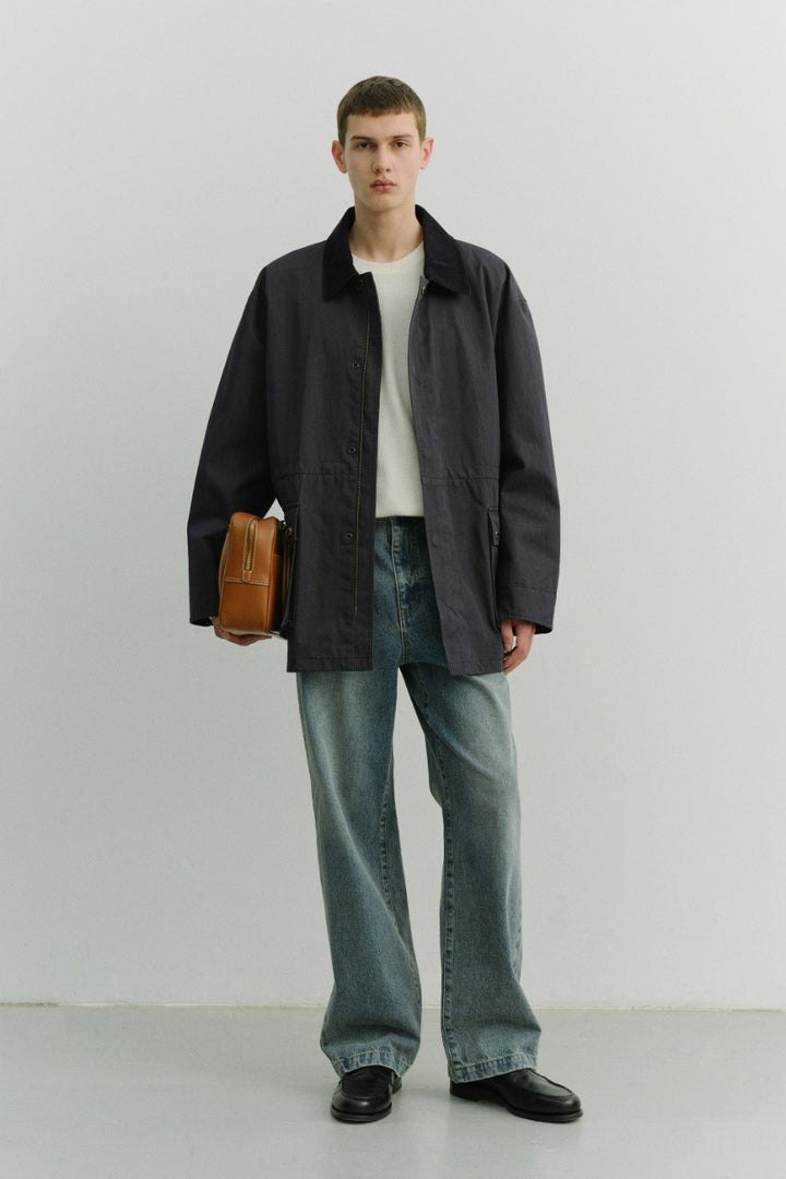 Dunst Straight Slack Jeans Greyish Light Blue