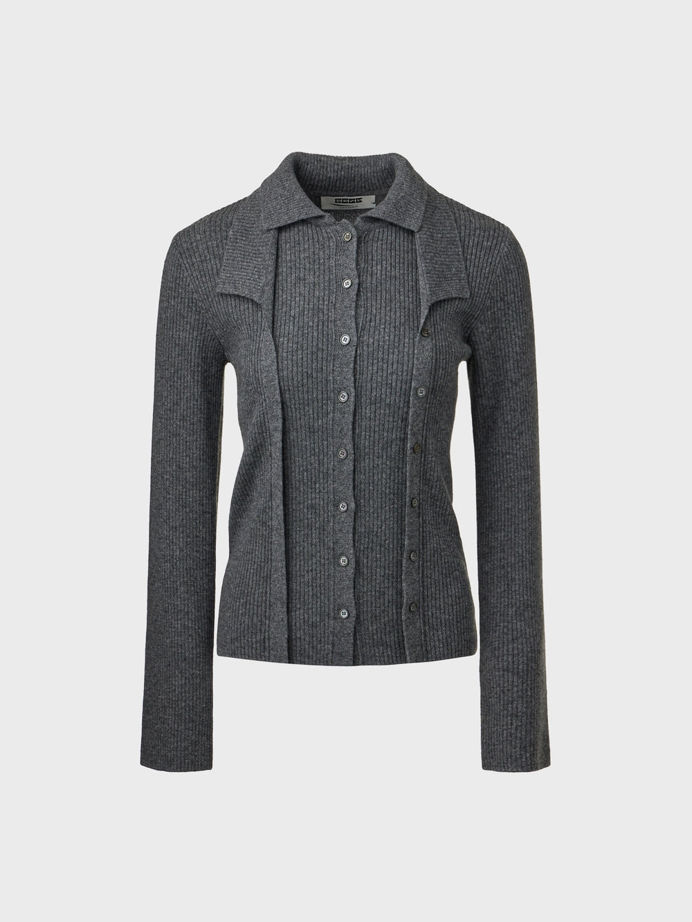 EENK Double Layer Front Cardigan - Gray