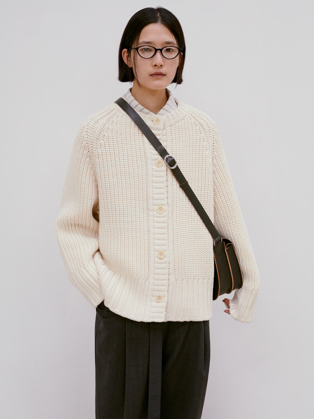 [low_classic] Chunky Rib Cardigan
Cream