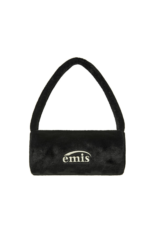FUR CYLINDER BAG-BLACK