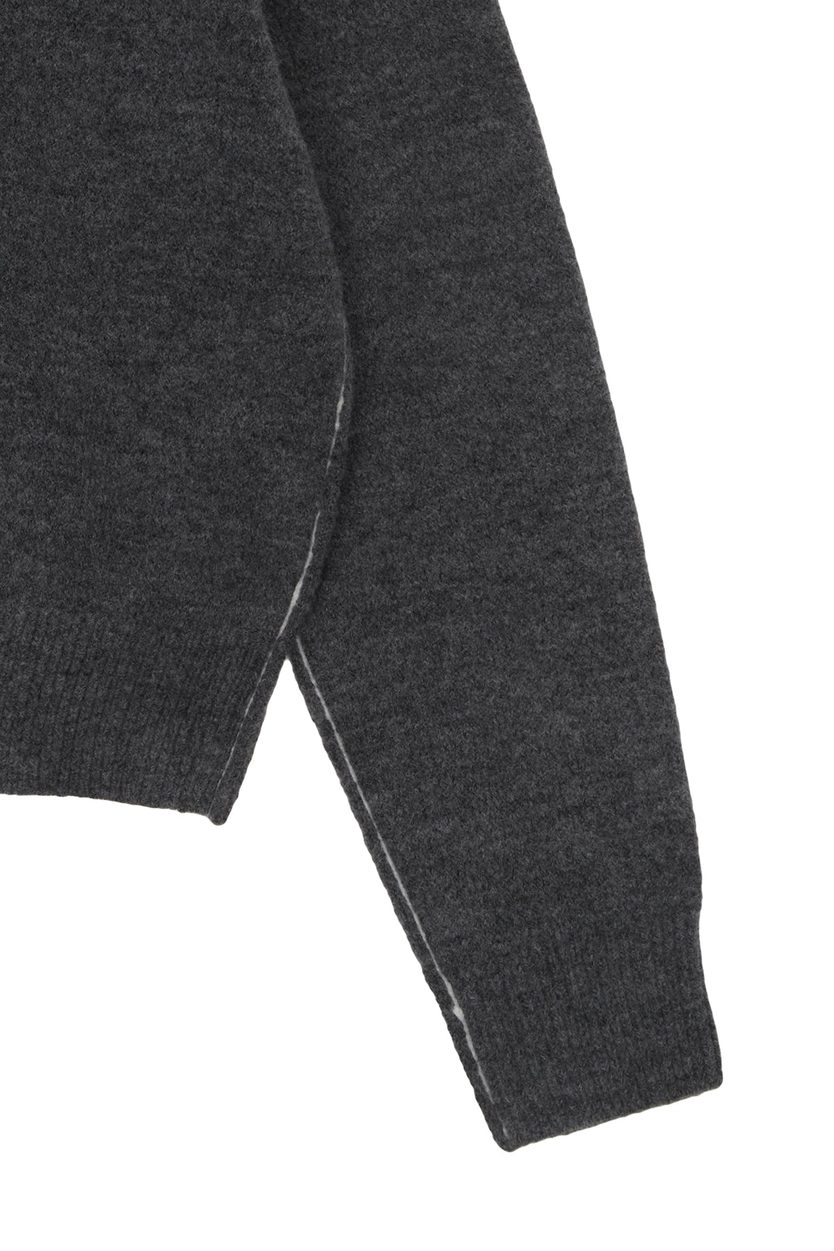 [matinkim] COLOR LINE POINT LOGO KNIT PULLOVER IN GREY