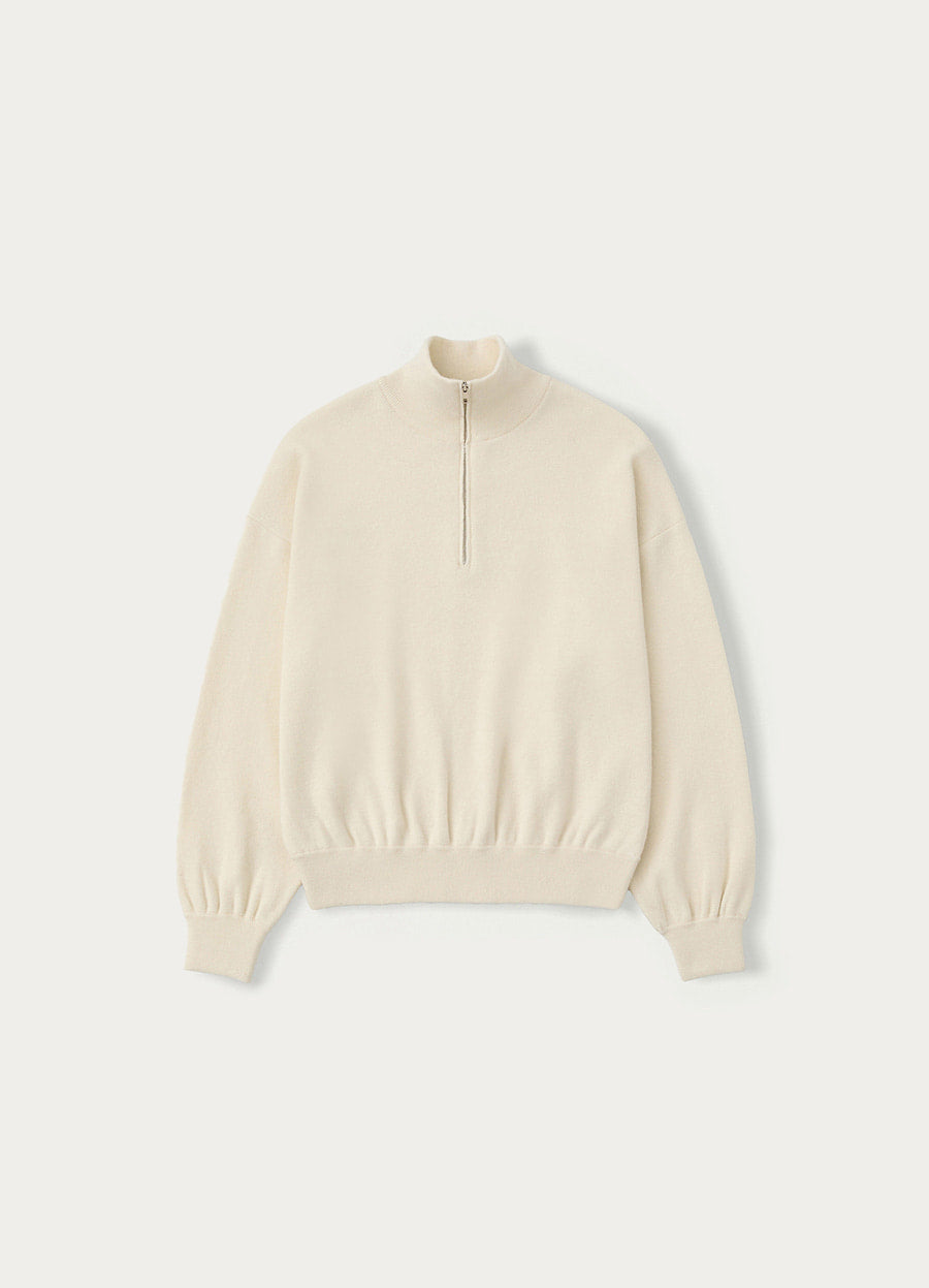 Nothing Written Soft collar half zip-up (Pure ivory)