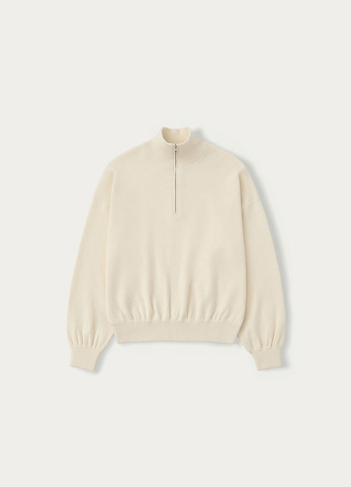 Nothing Written Soft collar half zip-up (Pure ivory)