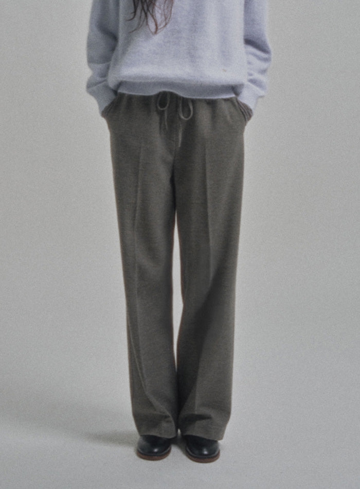 Mango Maniplease Cozy Wool Pants Grey