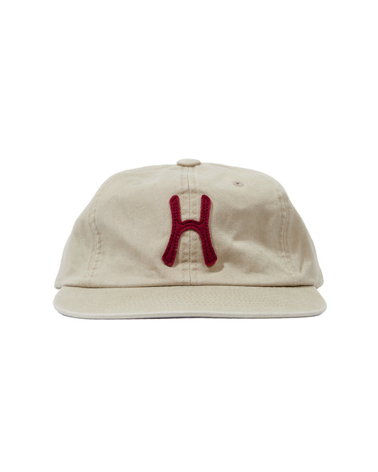 H Logo Cotton Relaxed Fit 6Panel Cap_Beige