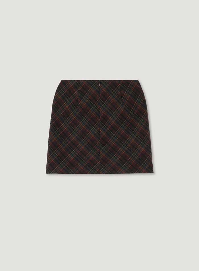 Mango Maniplease Nix Check Mini Skirt Red