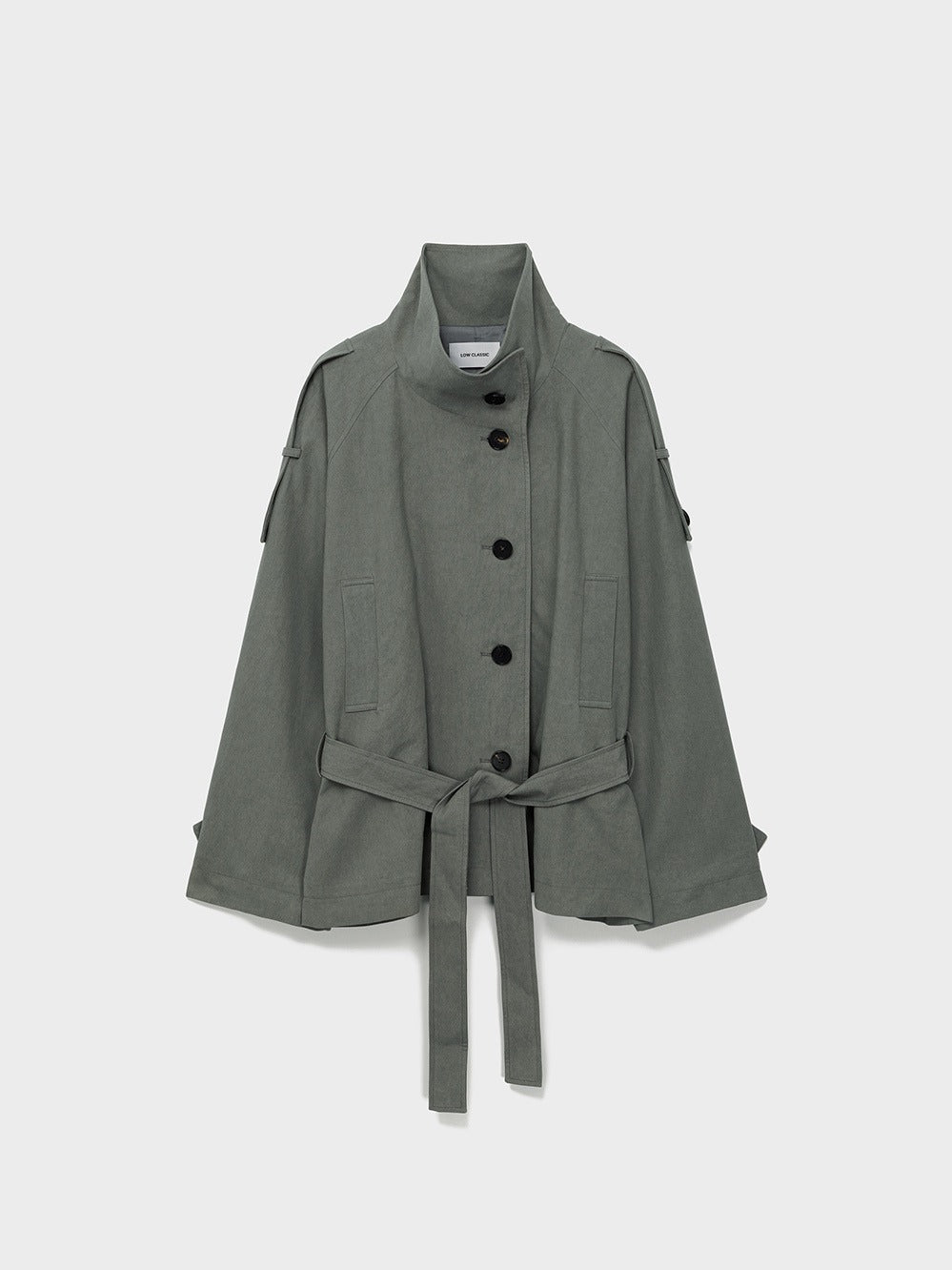 Low Classic Low-Waisted Washed Cotton Half Jacket Khaki