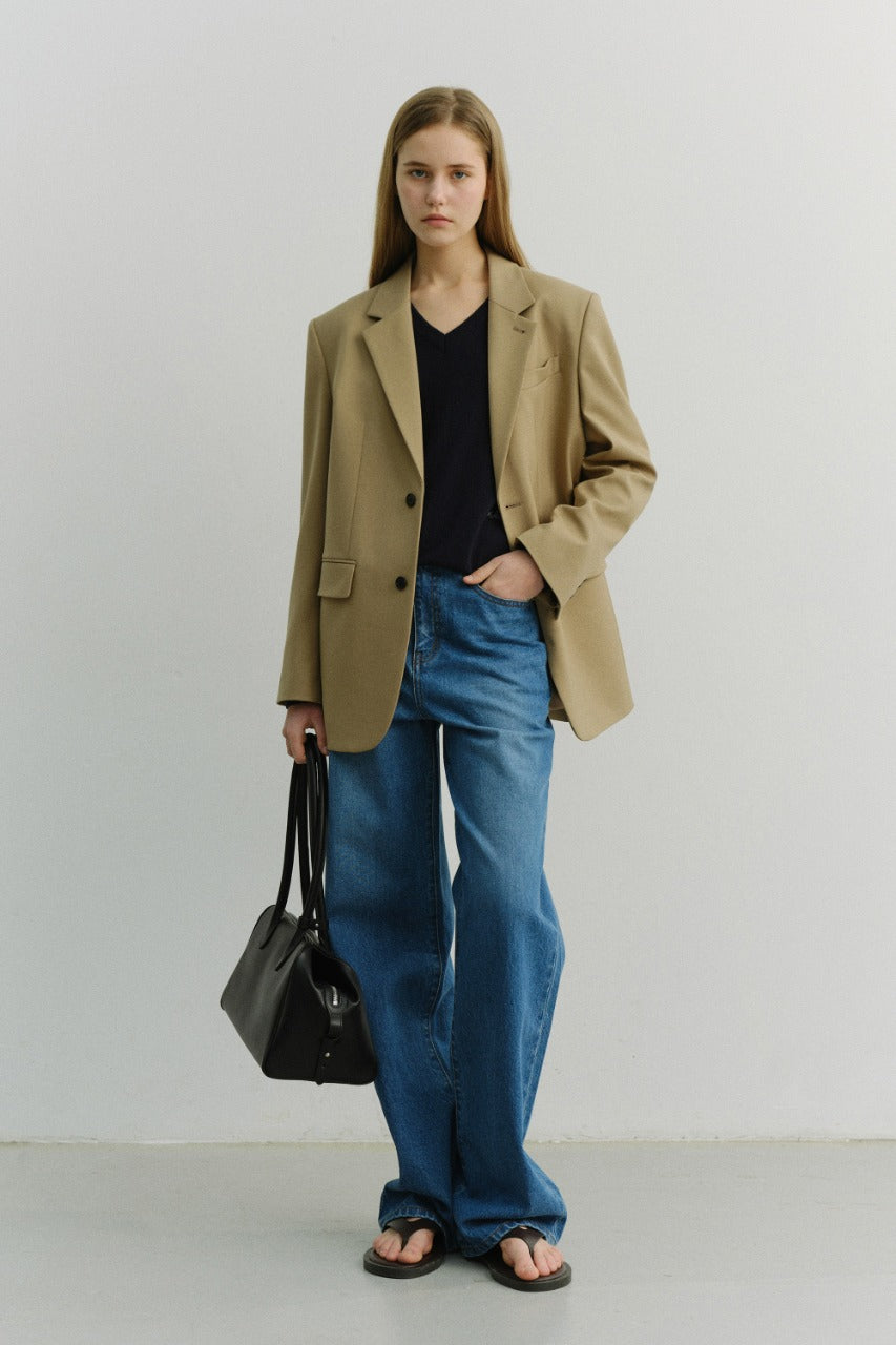 Dunst 90S Wide Leg New Jeans Mid Blue