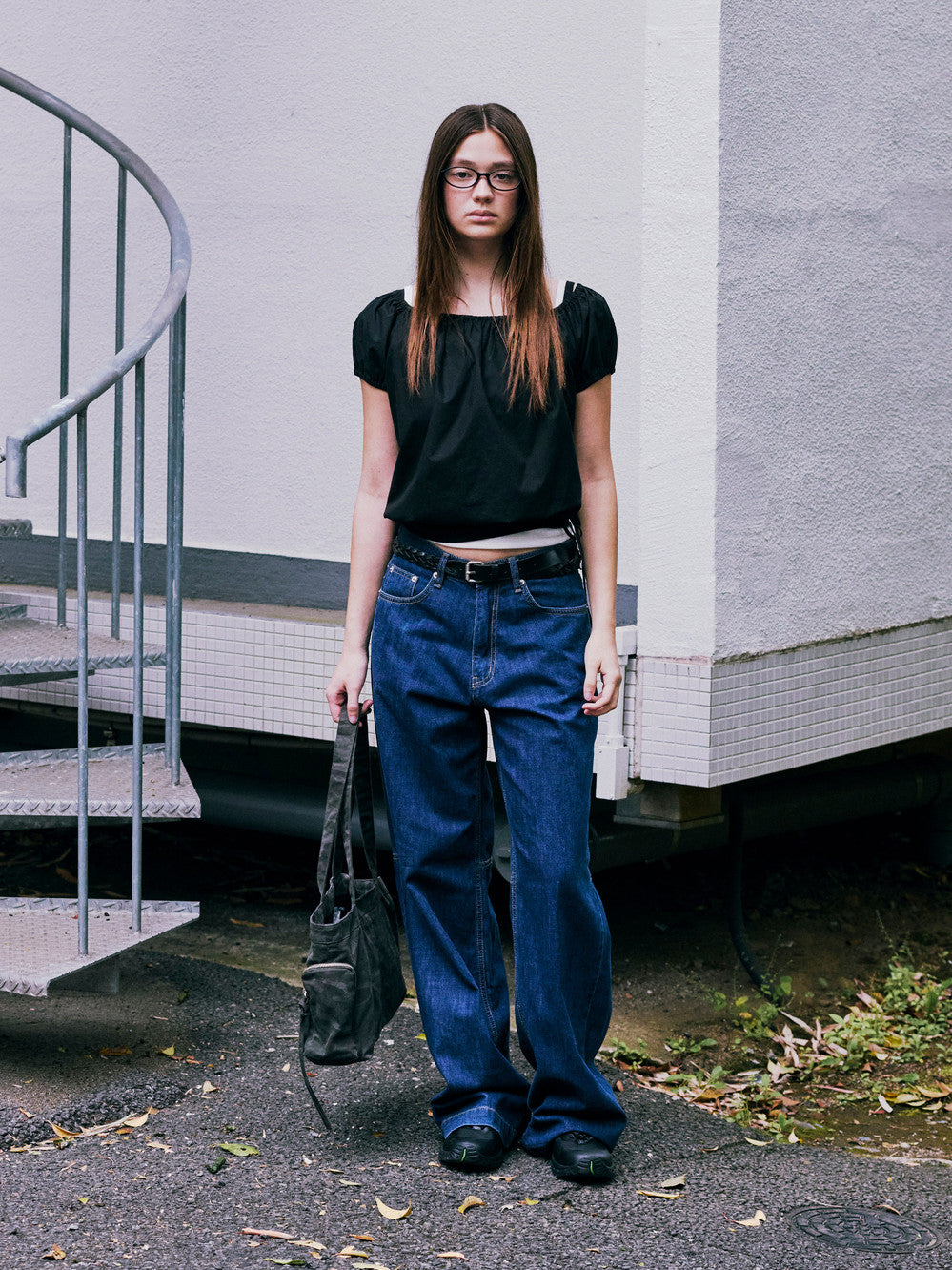 Low Classic Shirring Volume Top Black