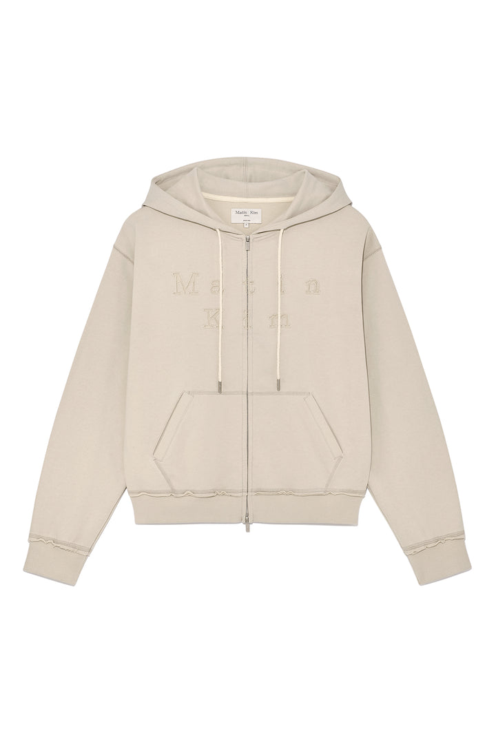 Matinkim Applique Cutted Logo Hoody Zip UP IN Beige
