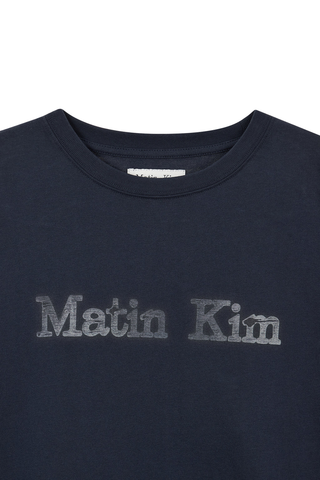 [matinkim] VINTAGE LOGO GRAPHIC TOP IN NAVY
