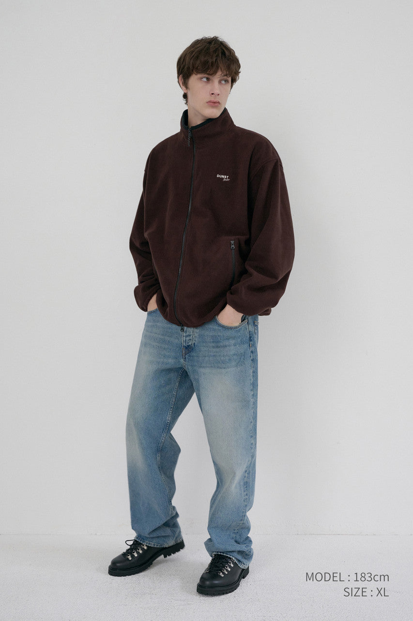 Dunst Unisex Zip-Up Fleece Sweatshirt Choco Brown