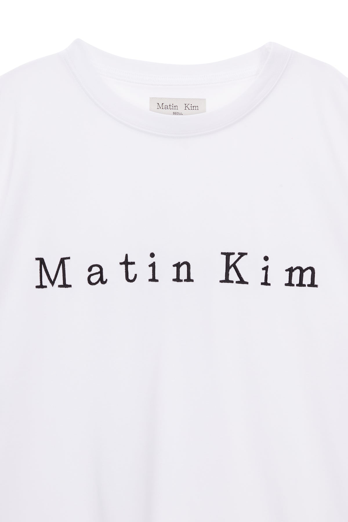 [matinkim] Matin Embroidery Logo Top IN White