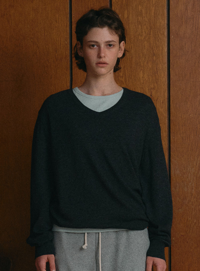 Mango Maniplease Bant V Knit Charcoal