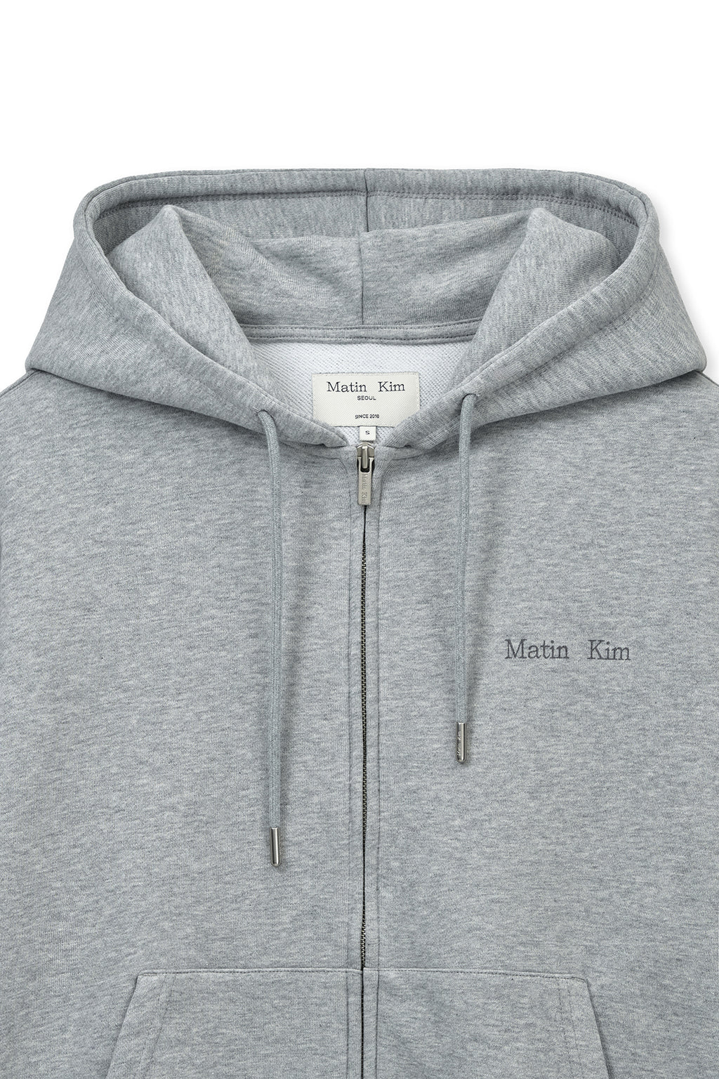 Matinkim Back Logo Essential Hoody Zip UP IN Grey