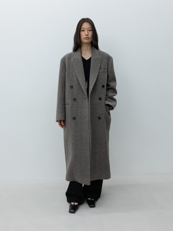 Low Classic Cashmere Blend Double Long Coat Brown