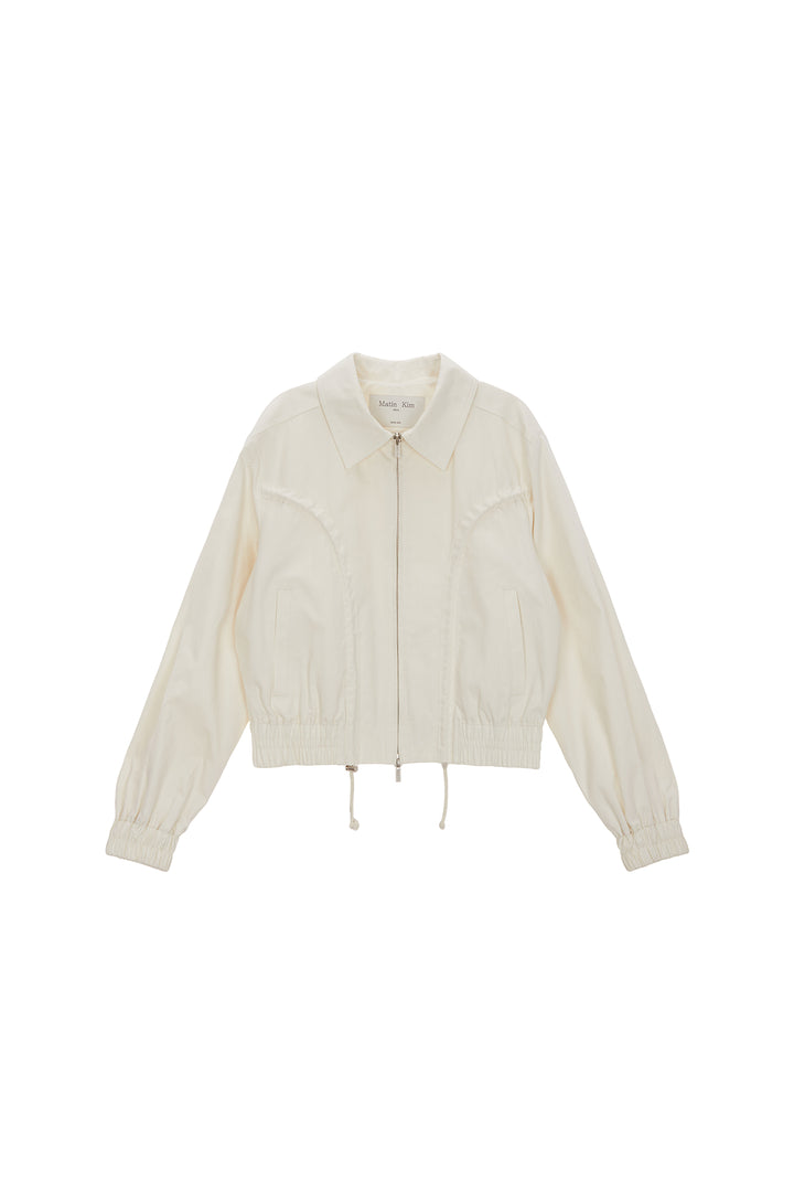 Matinkim Curvy String Crop Blouson IN Ivory