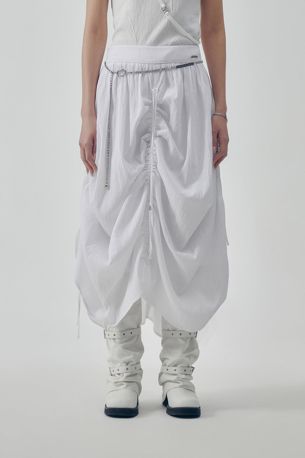 Treemingbird Soft Shirring Skirt White