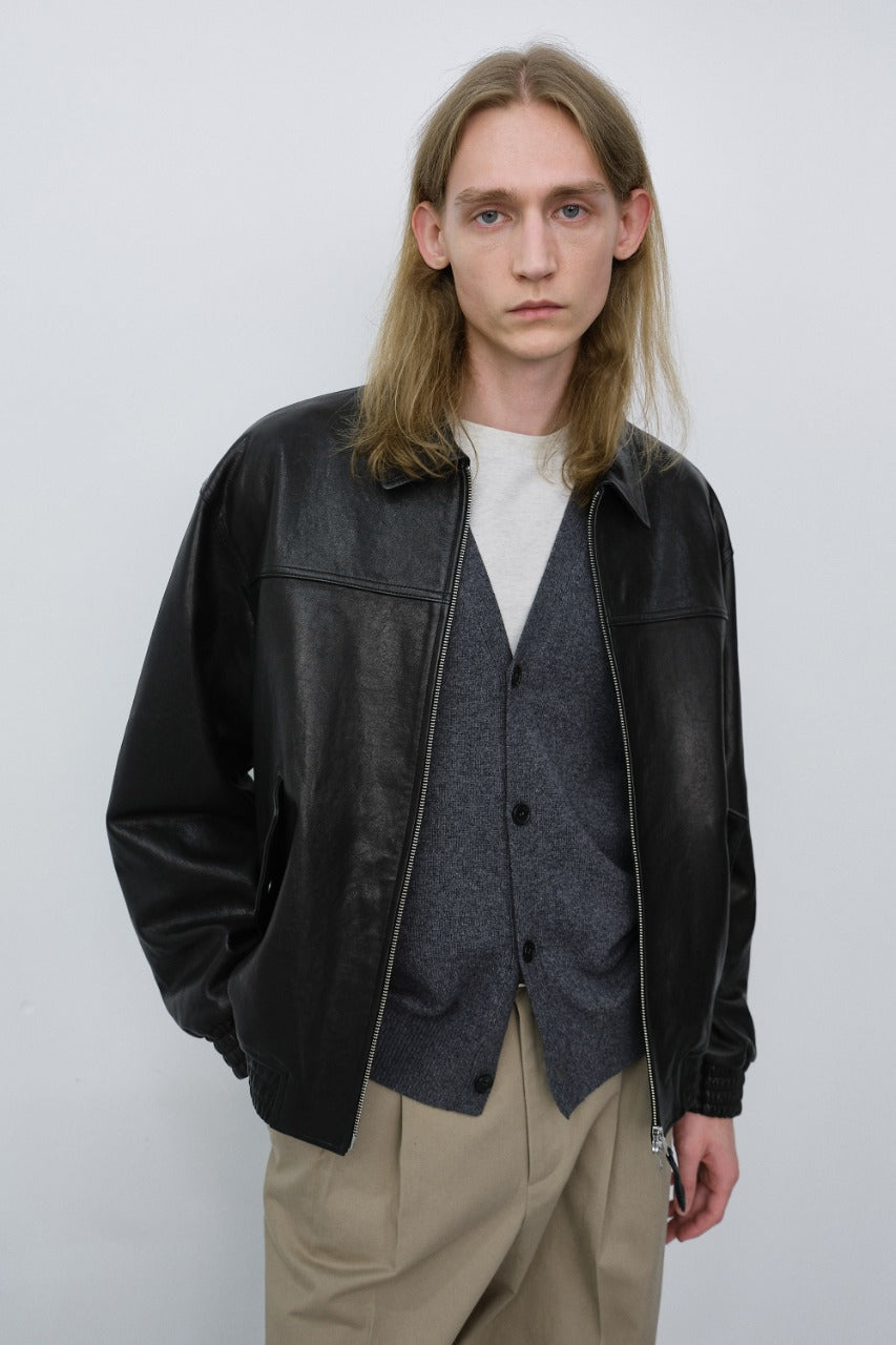 Dunst Unisex Refined Leather Blouson Black