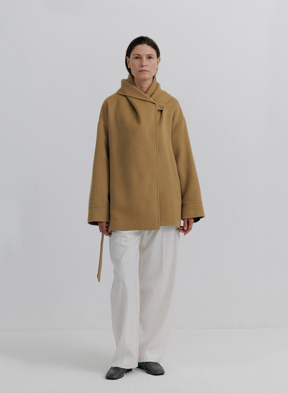 Kindersalmon Saga Cashmere Half-Coat Caramel
