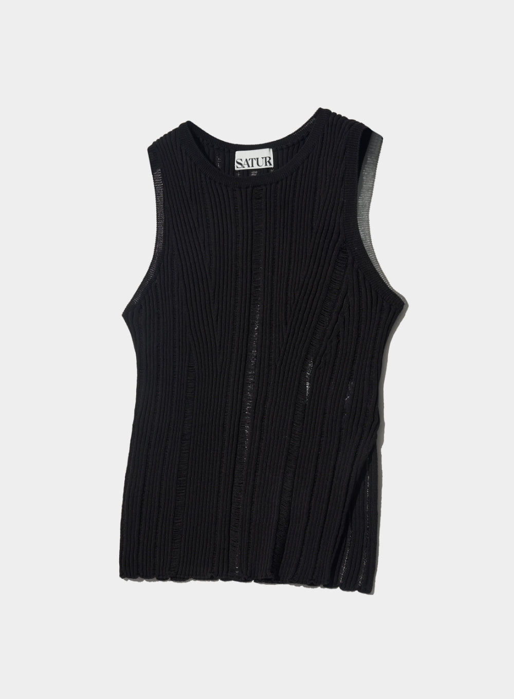 [satur] (W) Parma Destroyed Sleeveless Top - Organic Black