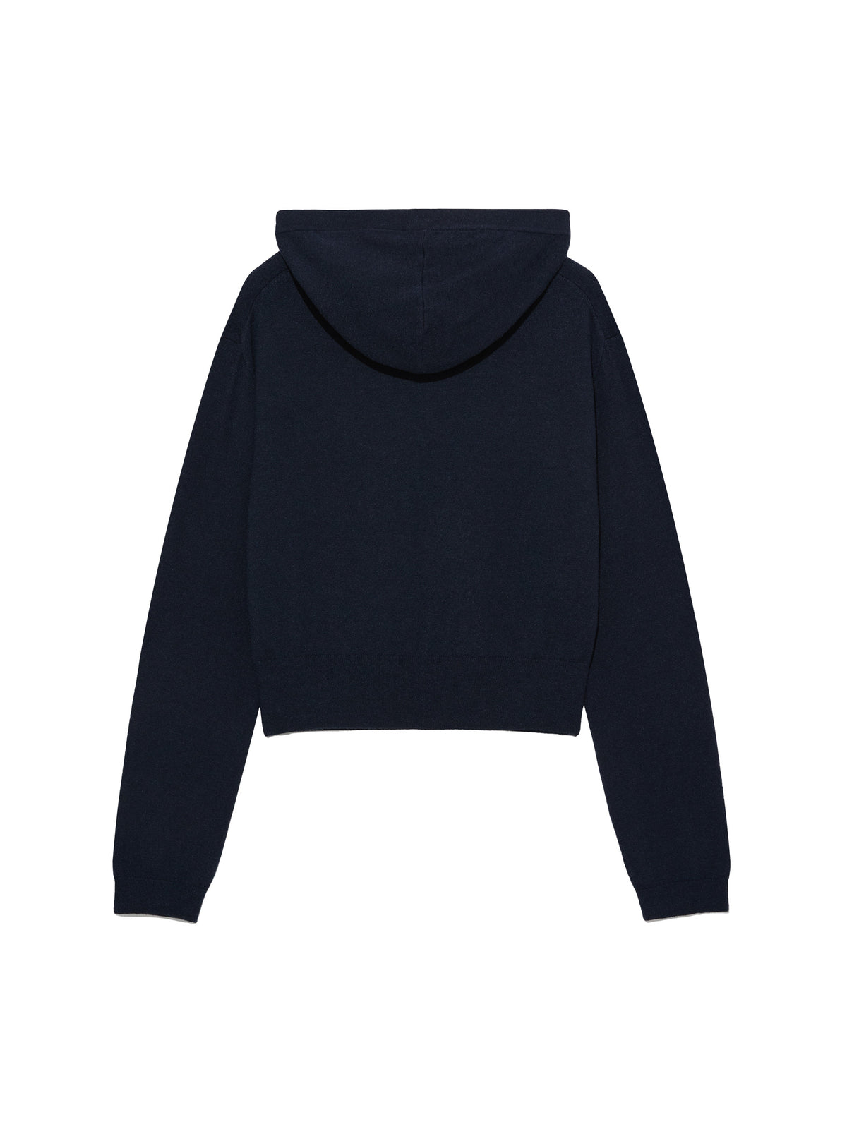 GLOWNY G Hug V-Neck Knit Hoodie (Navy)