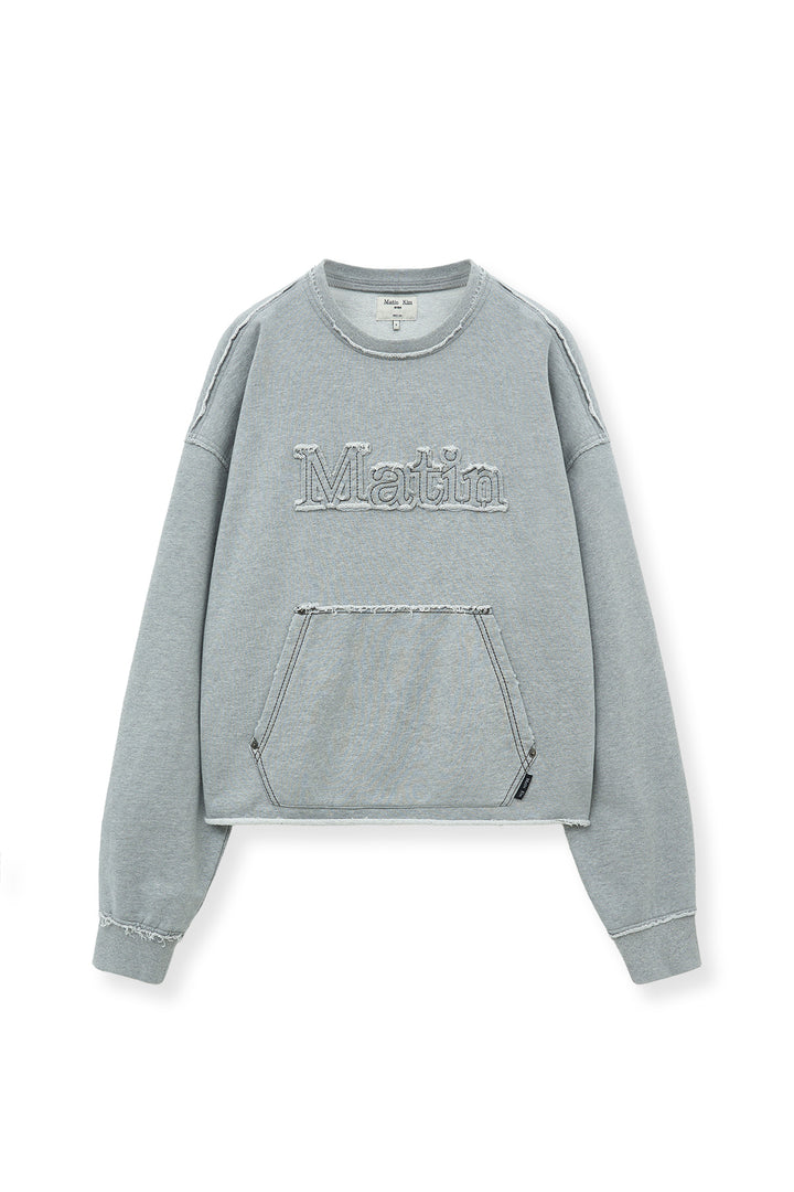 Matinkim Raw Cut Applique Sweatshirt IN Grey