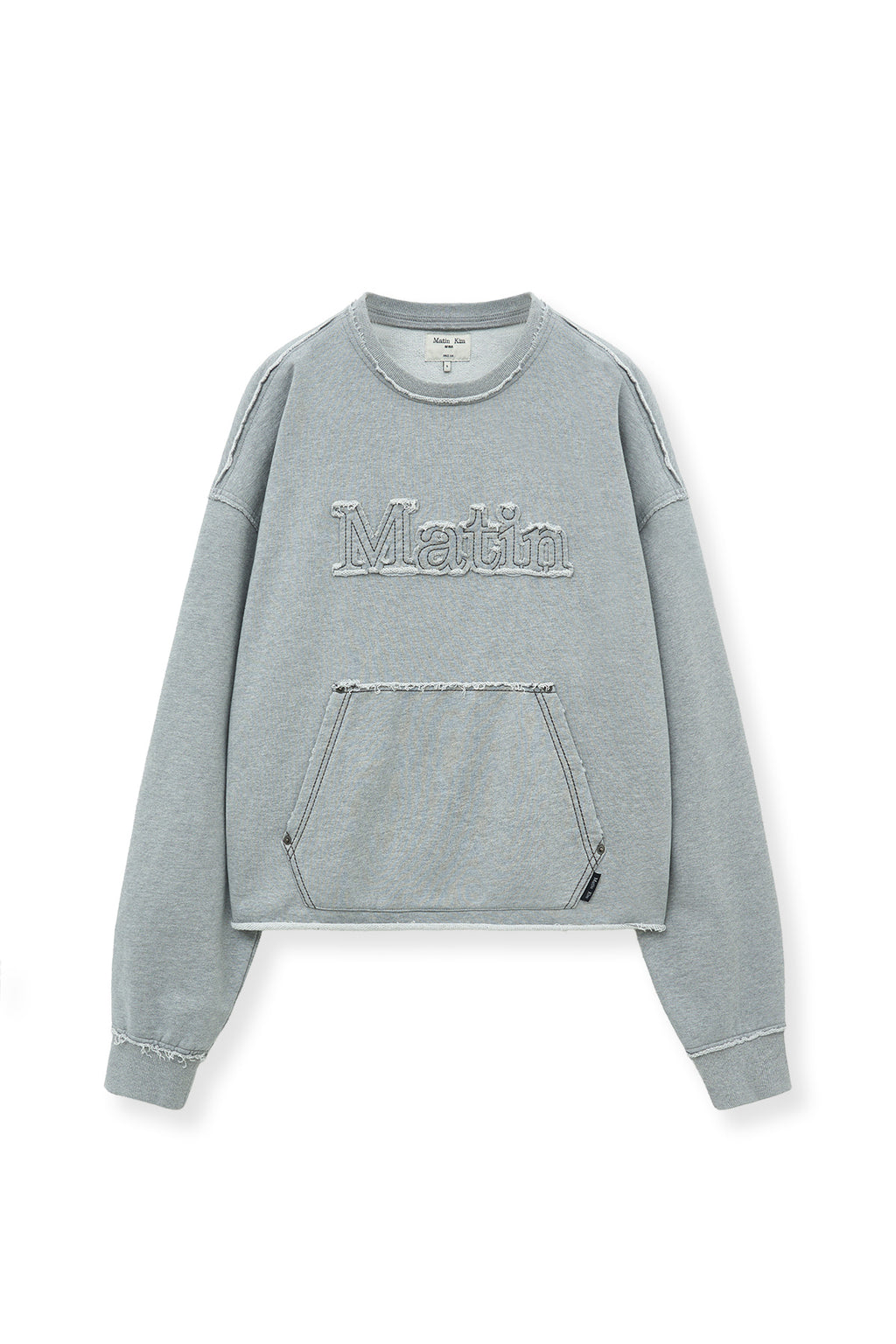 Matinkim Raw Cut Applique Sweatshirt IN Grey