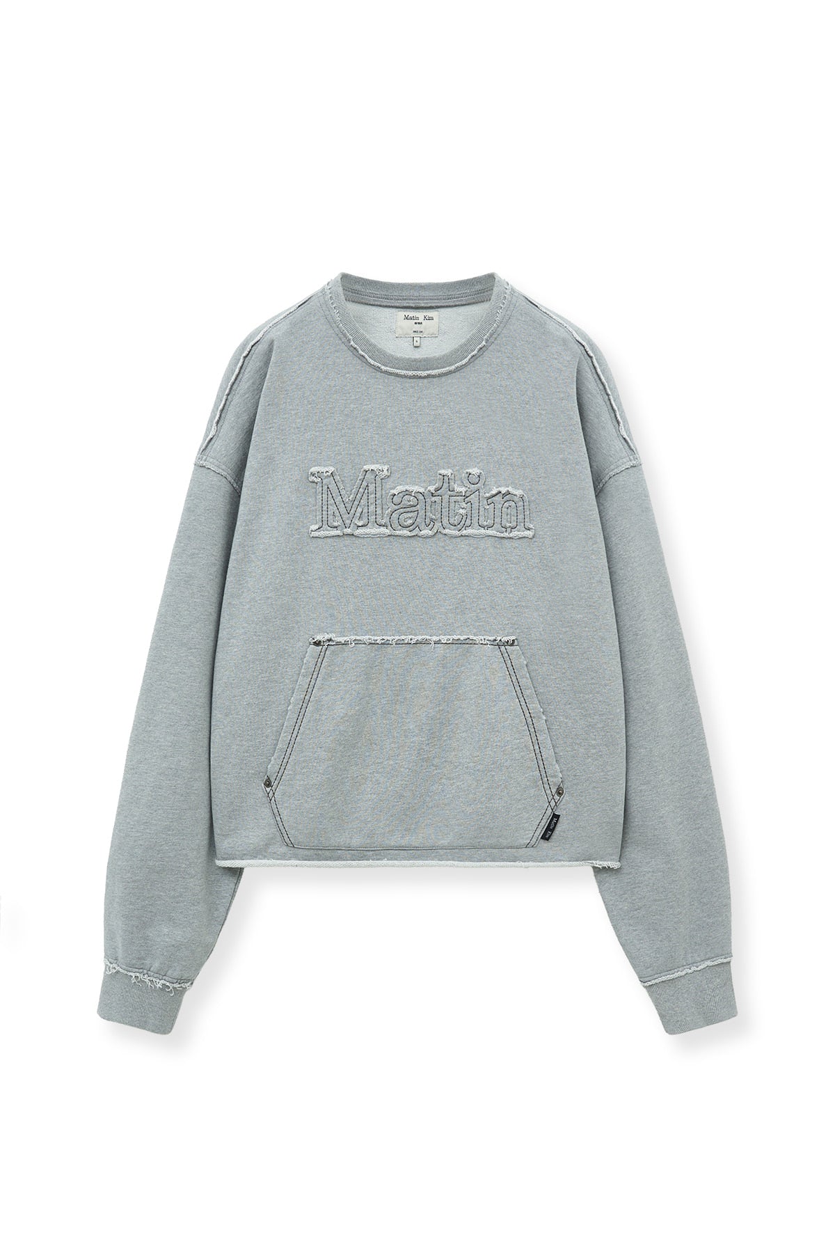 Matinkim Raw Cut Applique Sweatshirt IN Grey