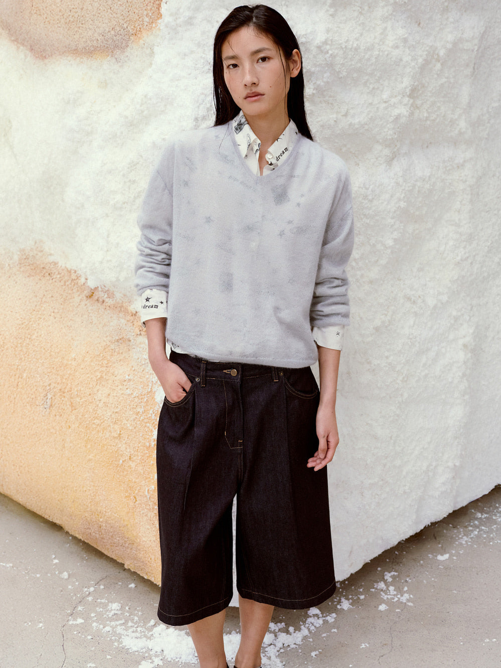 Low Classic Bermuda Denim Pants Dark Blue