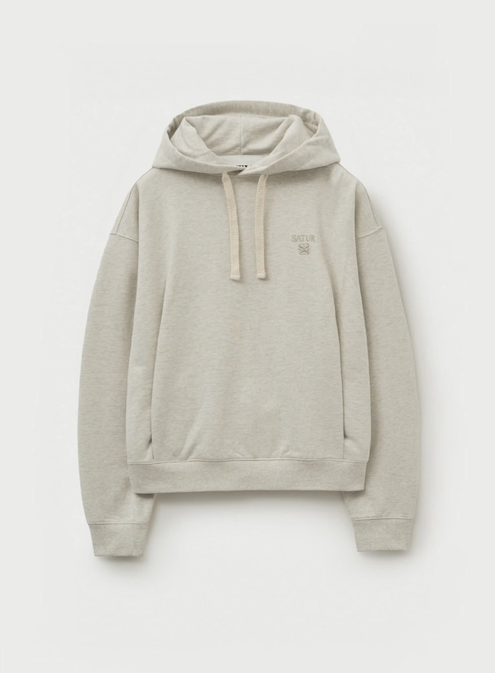 [satur] Apero Loose Fit Tuck Pocket Hoodie - Melange Ivory