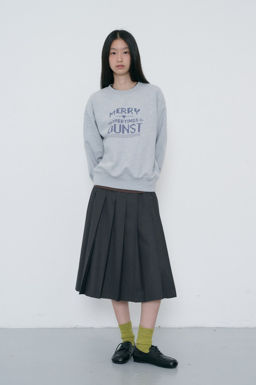 Dunst Unisex Pixel Sweatshirt Mid Melange Grey
