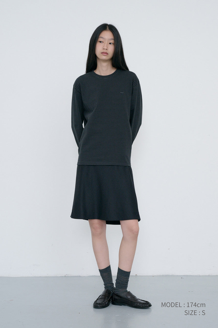 Dunst Unisex Muted Striped T-Shirt Charcoal