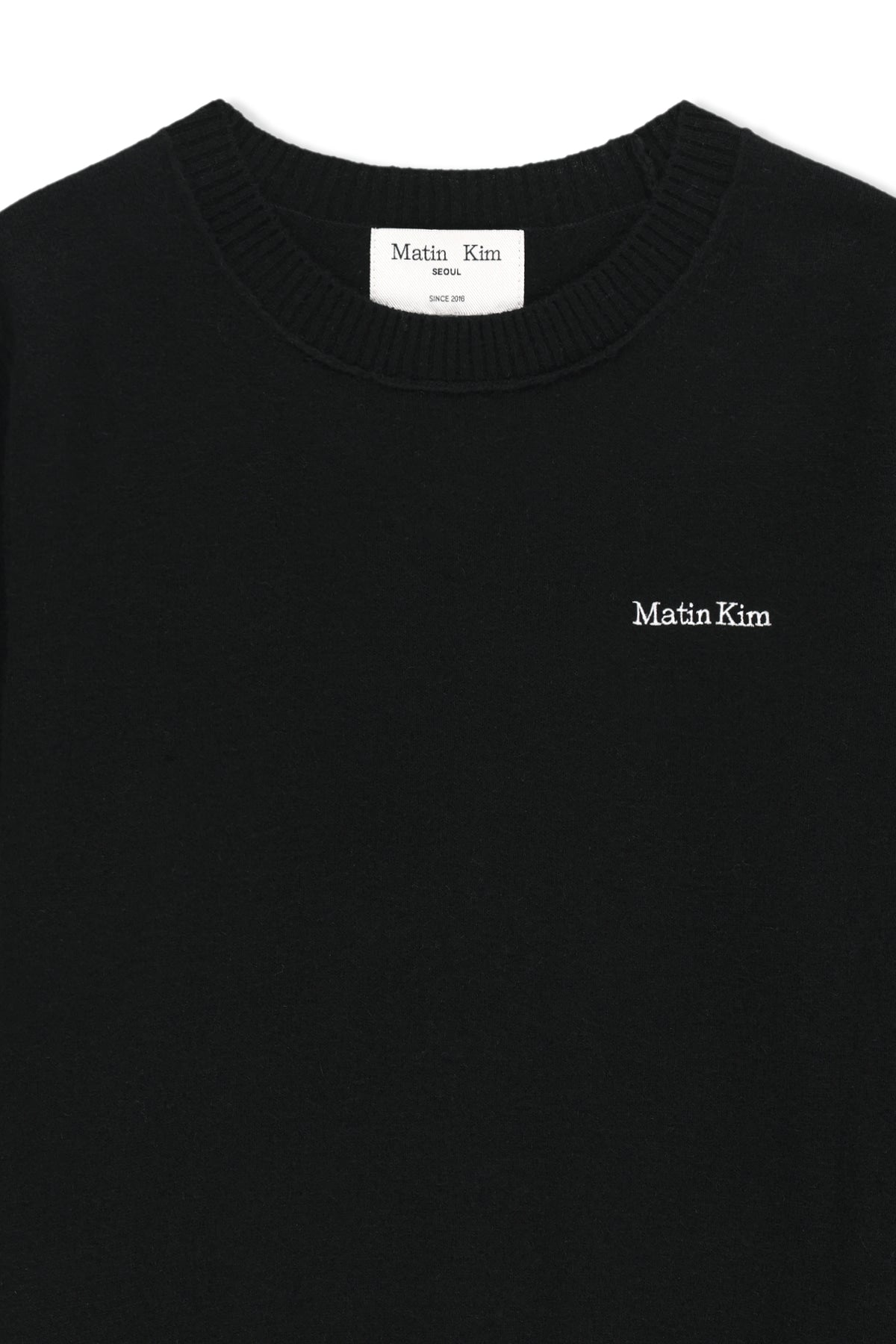 Matinkim Cashmere Blended Two Tone Knit Pullover IN Black