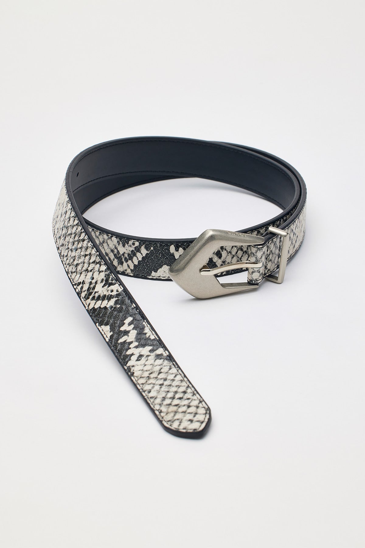 [matinkim] Python Skin Leather Belt IN Grey