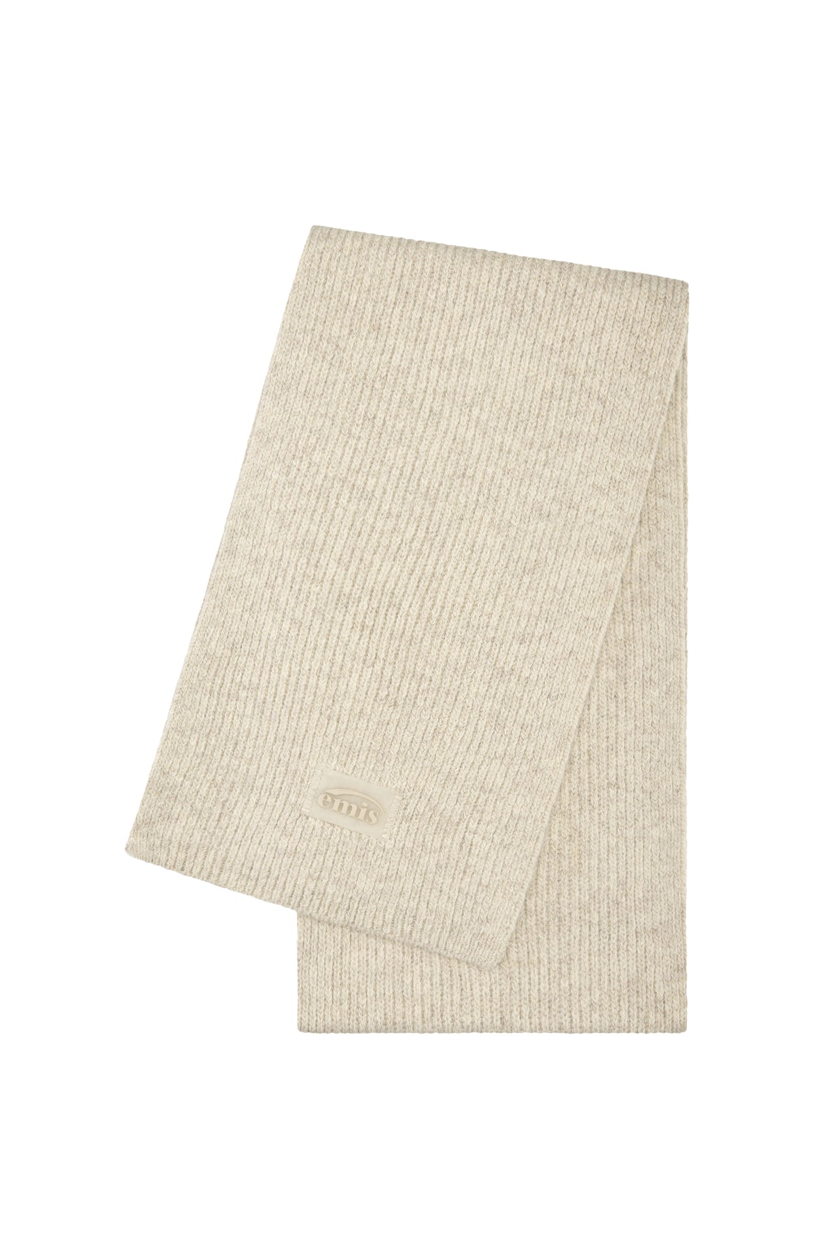 EMIS Square Patch Point Muffler-Oatmeal Melange