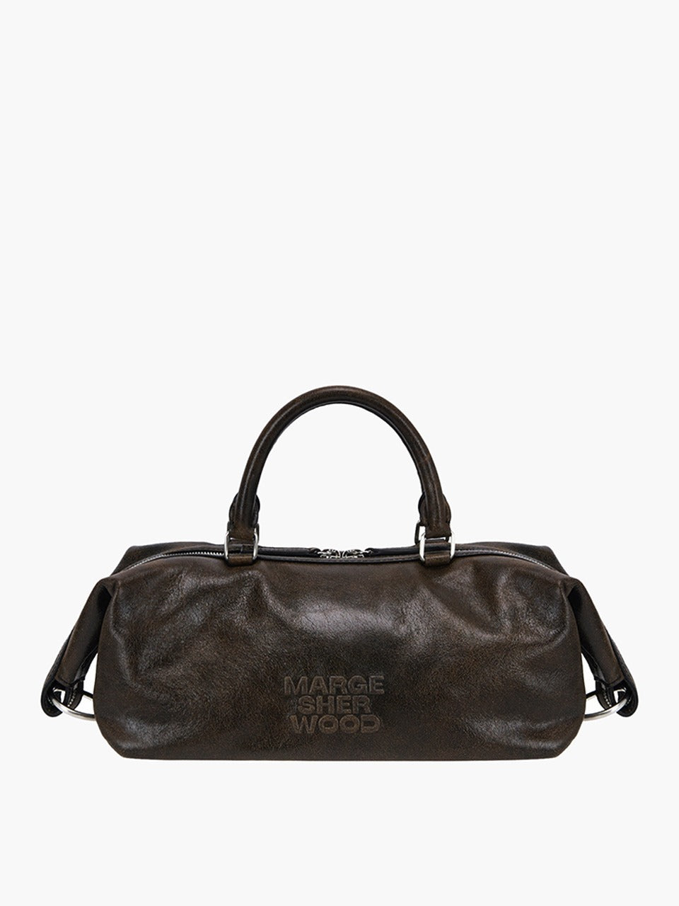 Margesherwood Dumpling EW Tote brown+black two-tone cracked
