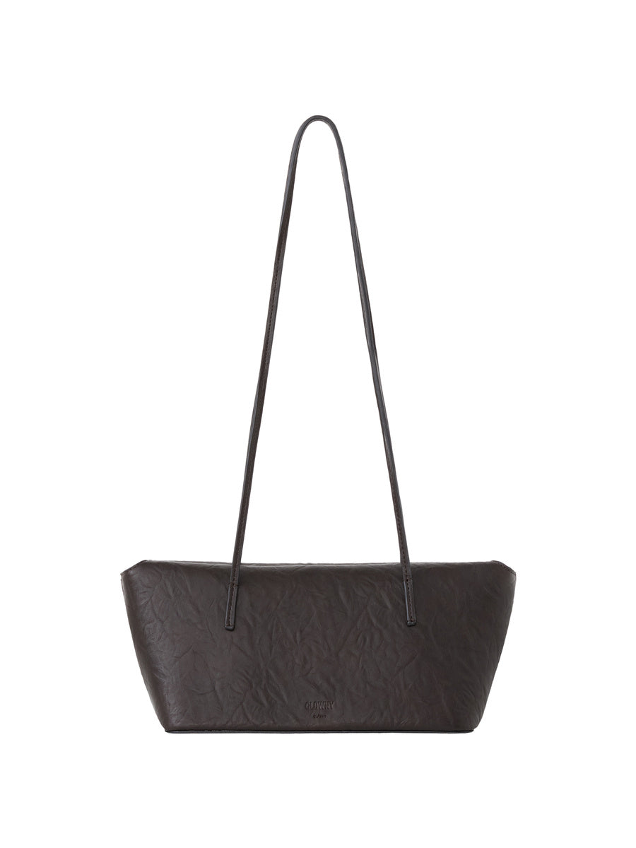GLOWNY G Wrinkle Leather Shoulder Bag (Brown)