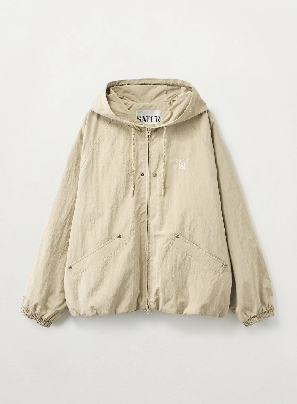 [SATUR] Light Weight Hood Jacket - Beige