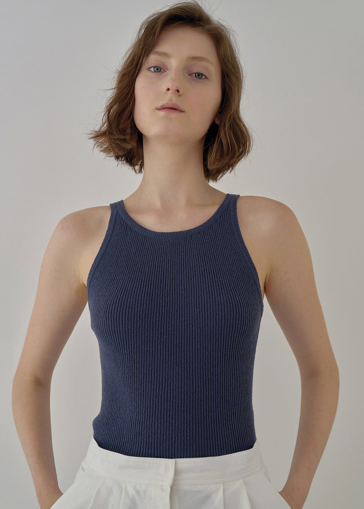 Nothing Written Knit sleeveless (Dark blue)