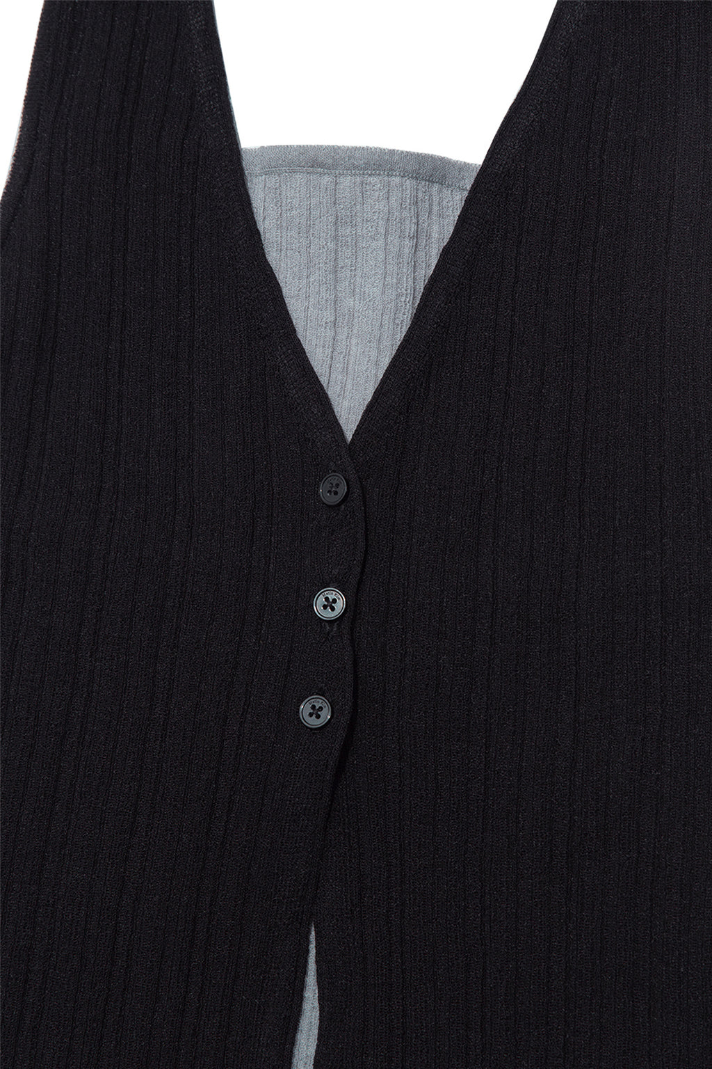 Matinkim Layered Button Halter Neck Top IN Black