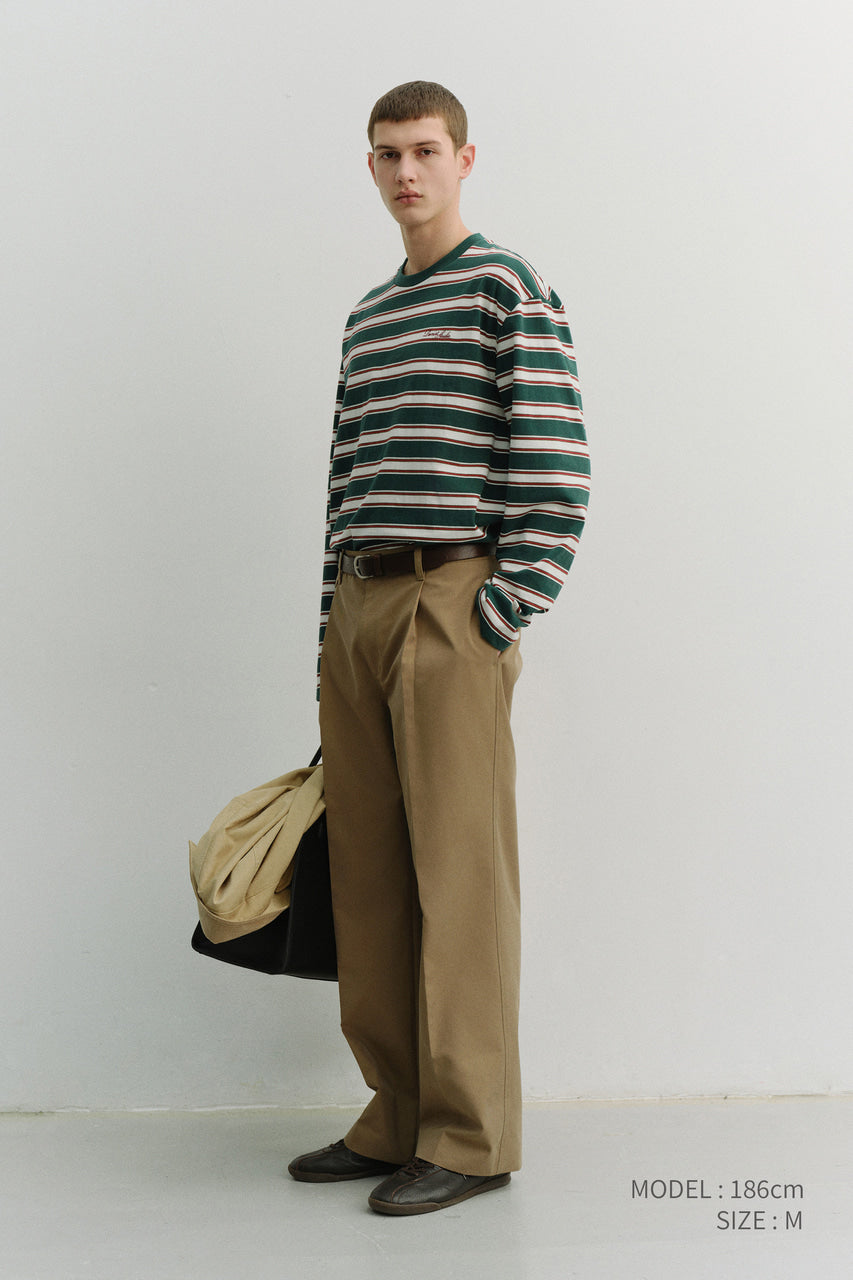 Dunst Pleated Chino Slacks Khaki Brown