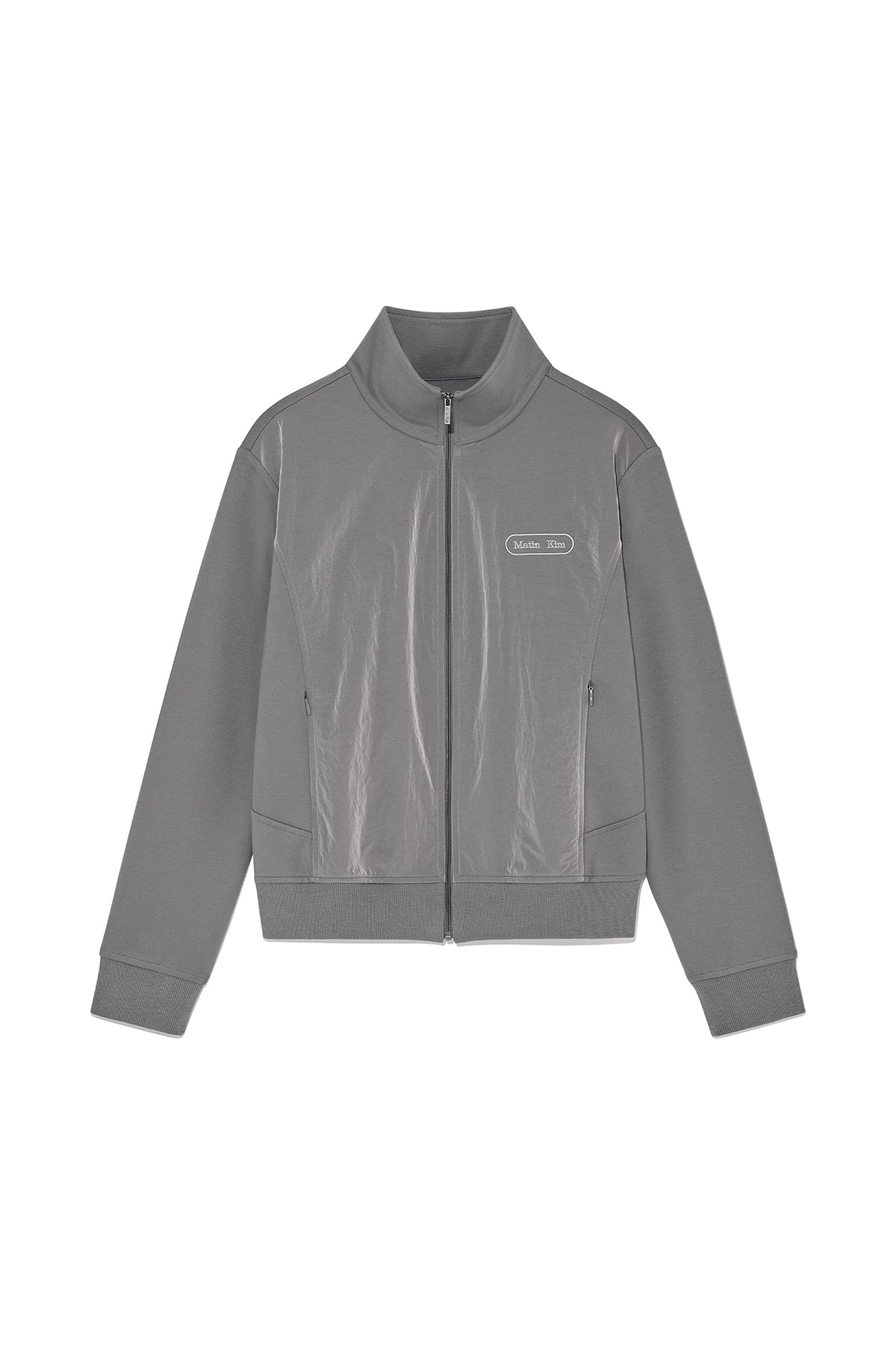 Matinkim High Neck Windbreaker Zip UP For Women IN Grey
