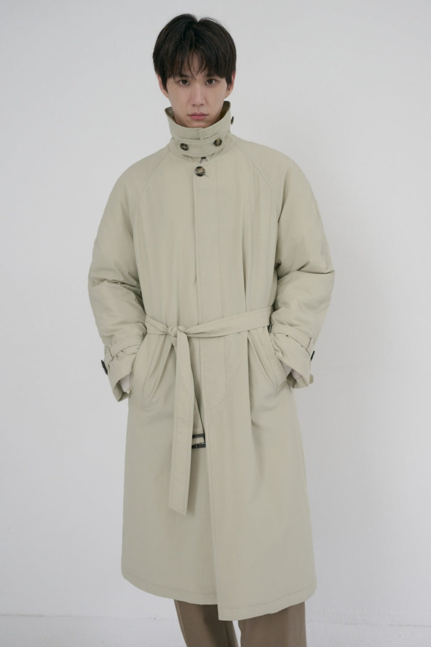 Dunst Unisex Padded Balmacaan Coat Soft Beige