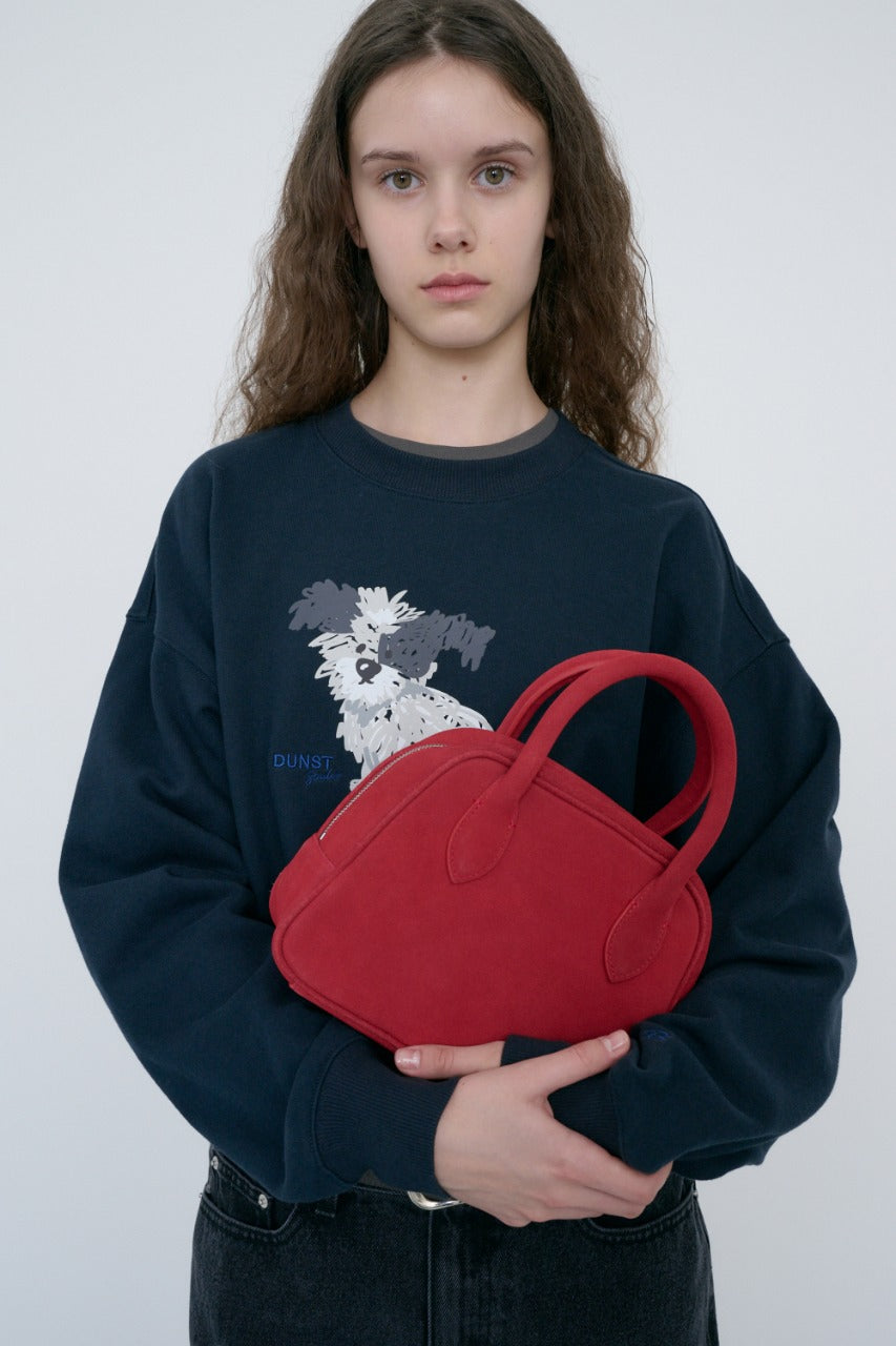 Dunst Suede Boston Tote Bag Red