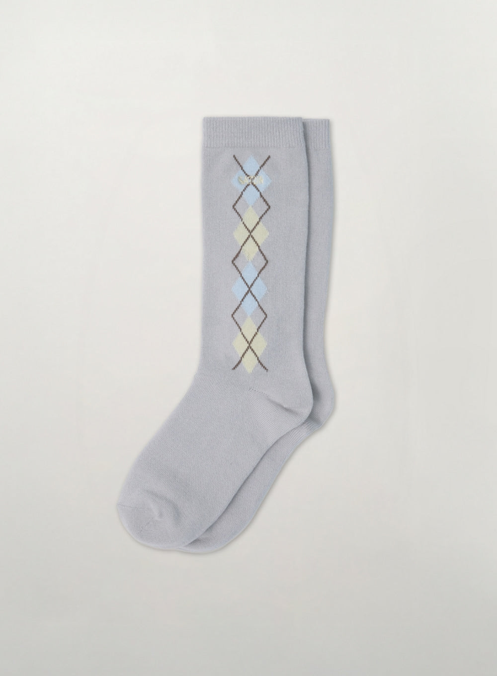 [satur] (W) Argyle Socks - Light Gray