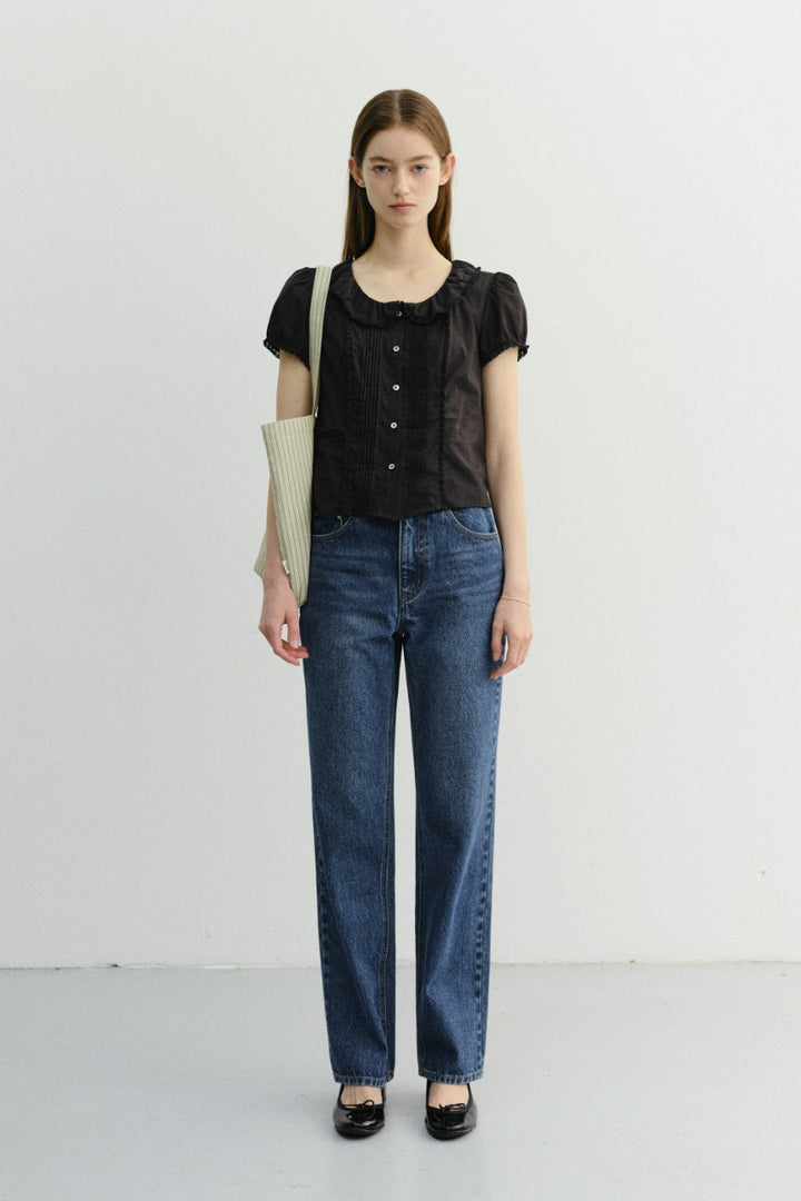 Dunst Essential Cropped Jeans Classic Blue